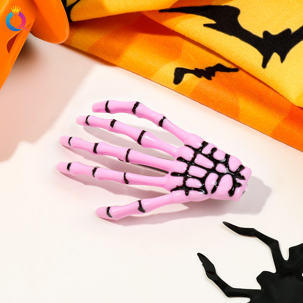 Wholesale Halloween Horror Ghost Claw Skeleton Hand Side Hair Clips